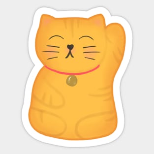 Orange Neko Cat Sticker